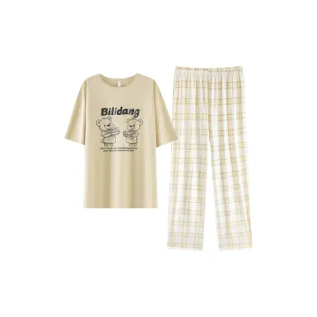 XIAFENYAN Pajama Set Women's Apricot Yellow