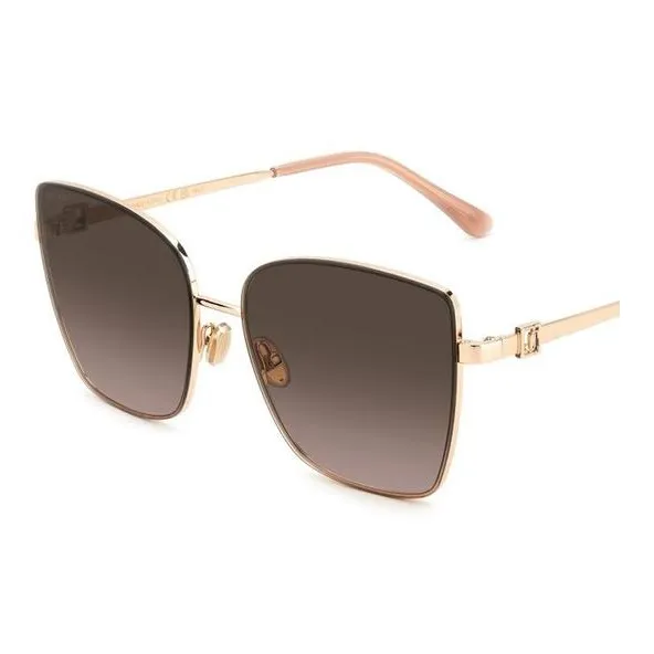 Jimmy Choo Irregular Shape Sunglasses Unisex Gold-2
