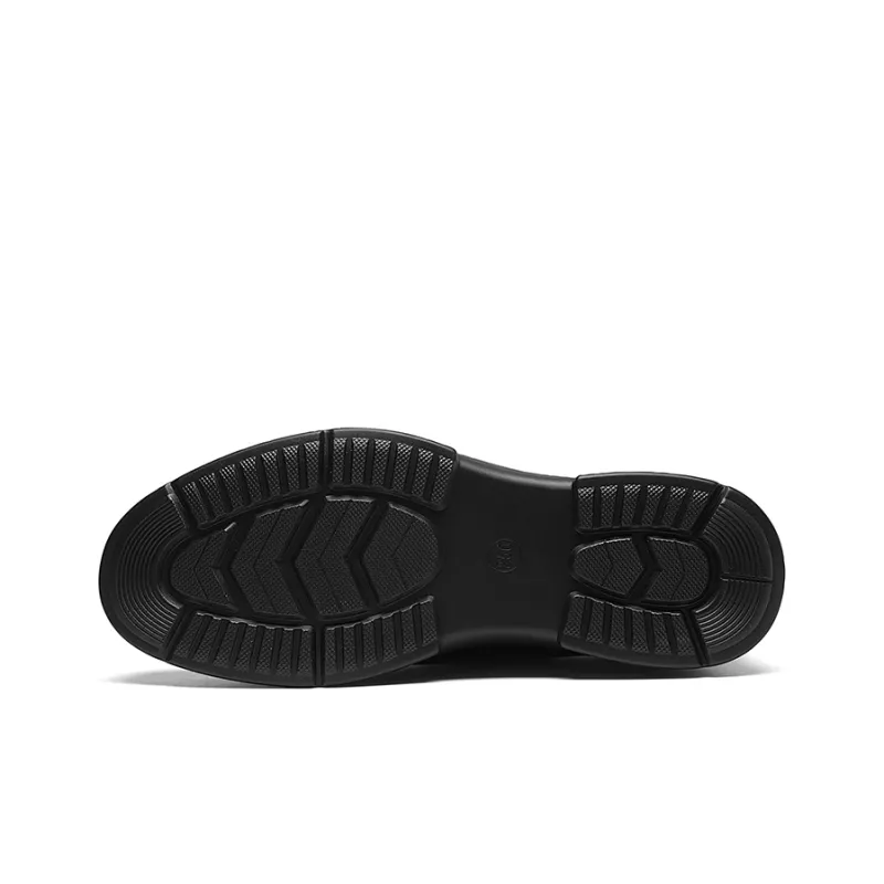 HLA Dress Shoes Men Low Top Black-4