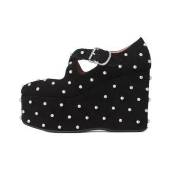 Alaia Wedge Heel High Heels 11cm Women's Black
