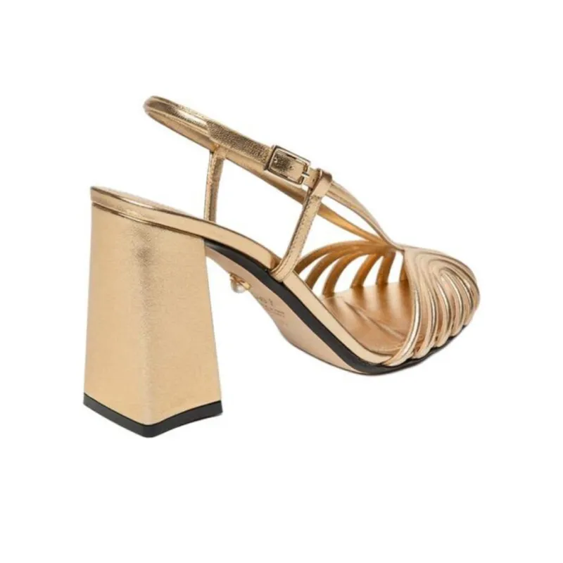 ALEVI Marta Strap Sandals 9cm Women's Gold-3
