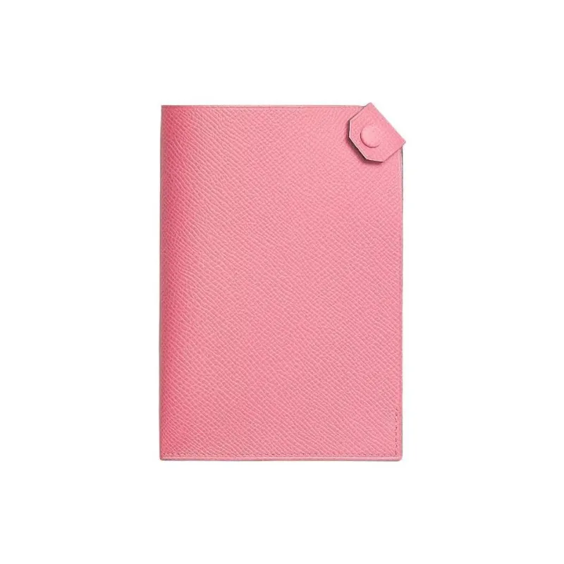 HERMES Tarmac Epsom Leather Passport Holder Women's 1Q Rose Confetti Milkshake Pink-0