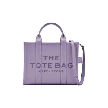 MARC JACOBS Full Grain Leather Tote Bag Shopping Bag Shoulder Bag Handbag Medium Size Women's Purple