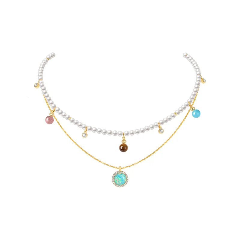 ZEGL Copper Plated In 14k Gold Necklaces Women's-7
