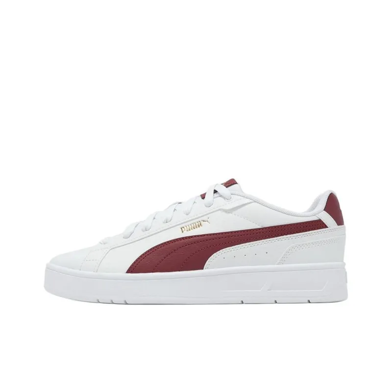 PUMA Anti-Slip Wear-Resistant Low-Top Casual Shoes Unisex White Red-0