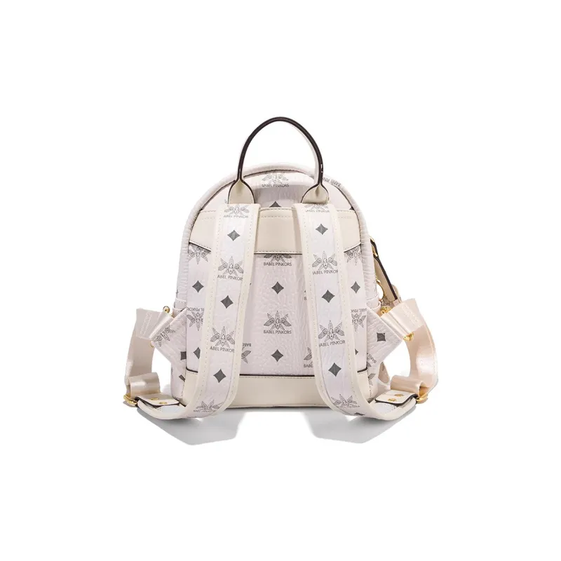 CLEVER& KETCH PU Backpack Women's Ecru/Pink-2
