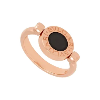 BVLGARI Rose Gold, Mother of Pearl, Onyx Rings Women's
