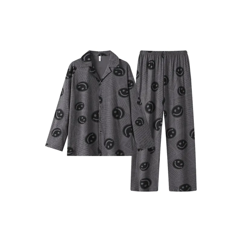 Gongdie Pajama Set Men's Dark Gray-0