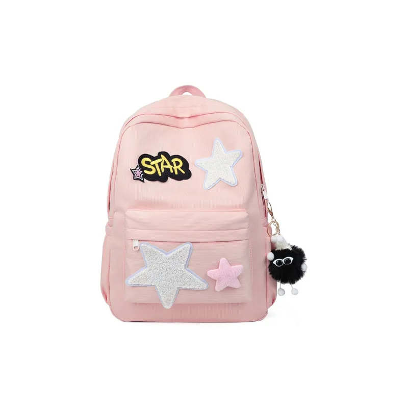 URBAN FOREST Canvas Backpack Unisex Yellow/Green/Pink/Black-11