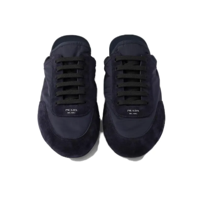 PRADA Re Nylon Slip Resistant Closed Toe Slippers Women's Blue-3