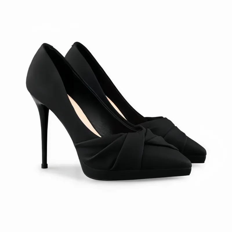 ROBINHOOD Refined Purple Moon Galaxy Box, Elegance Of A Mature Lady Slim Heel High Heels Women's Black-1