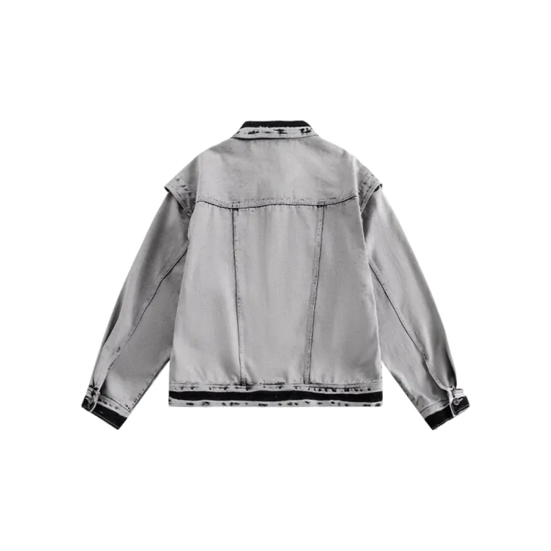 TESTUNG Denim Jacket Unisex Gray-9