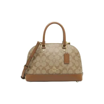 COACH Sierra Leather Dome Bag, Handbag, Shoulder Bag, Crossbody Bag Regular Women's Brown