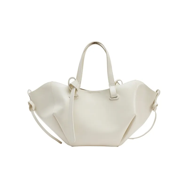URBAN REVIVO Artificial Leather Tote Handbag, Shoulder Bag Women's Black/White-7
