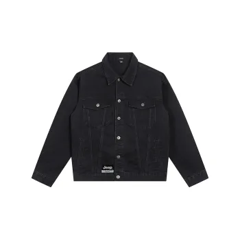 Jeep Pasture Horse Lifestyle Denim Jacket Unisex Black