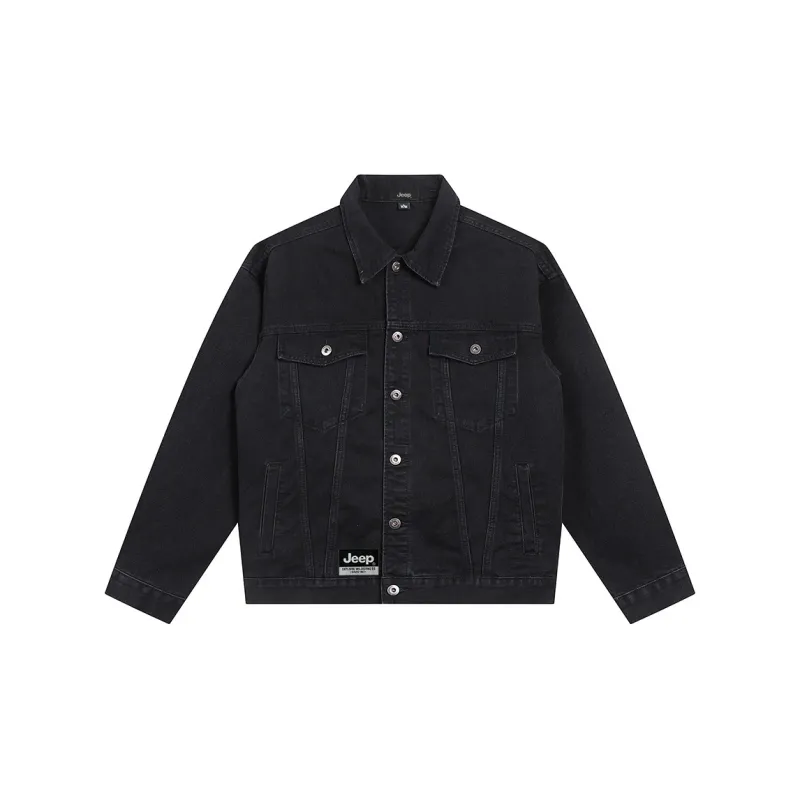 Jeep Pasture Horse Lifestyle Denim Jacket Unisex Black-0