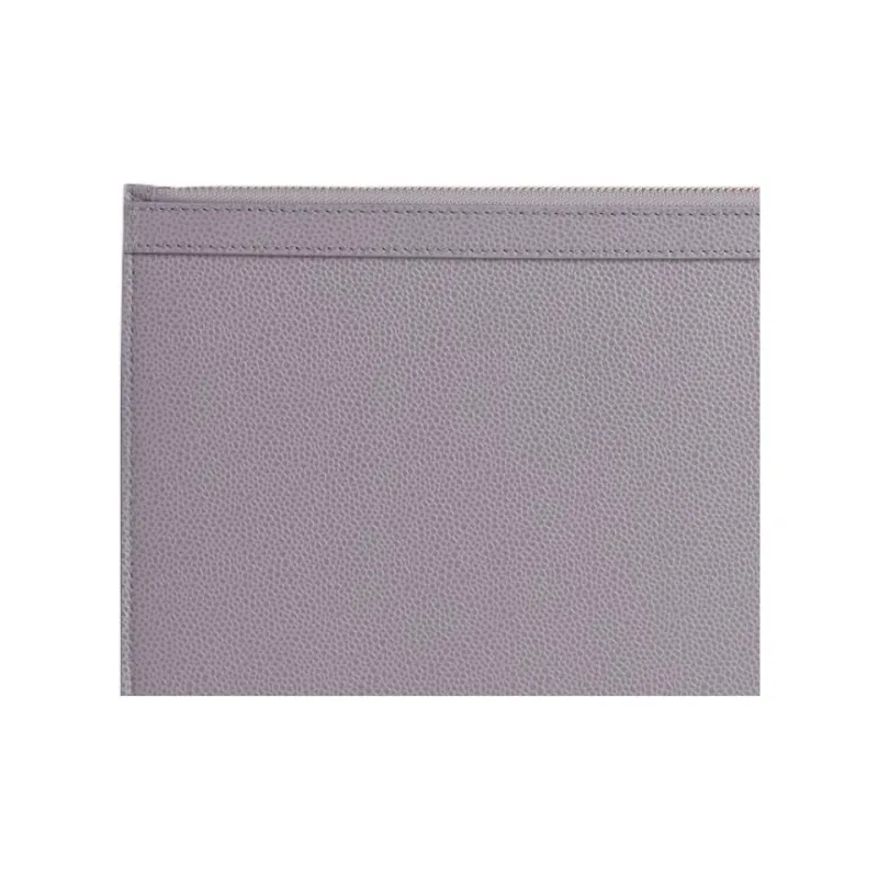 THOM BROWNE· Pebbled Calfskin Coin Purse Clutch Small Size Men's Gray-3
