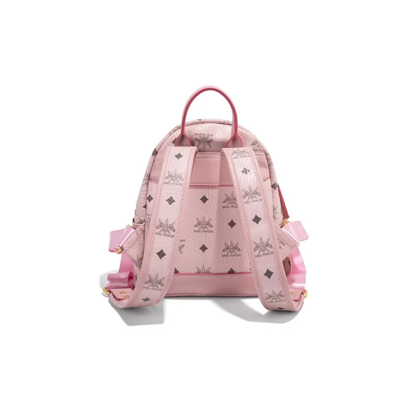 CLEVER& KETCH PU Backpack Women's Ecru/Pink-5