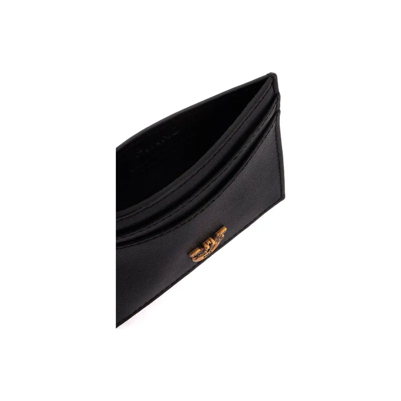 PINKO Calfskin Card Holder Women's Black-3