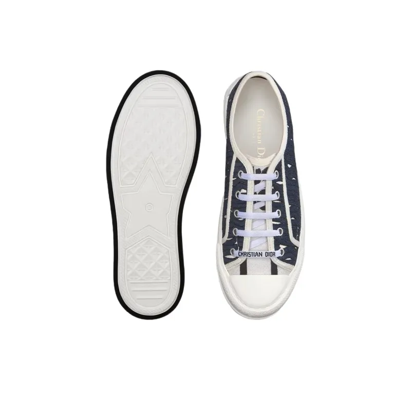 DIOR Walk'n'Dior Low-Top Canvas Shoes Women's Blue-4