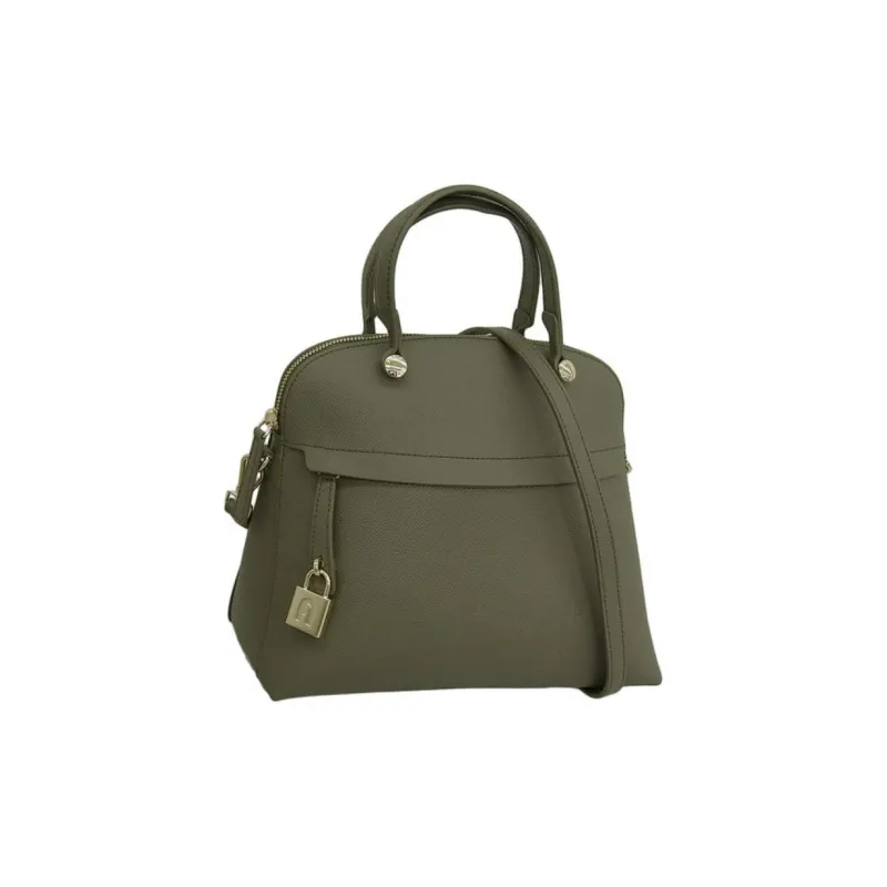 Furla Leather One Shoulder Handbag Women's Dark Green-1