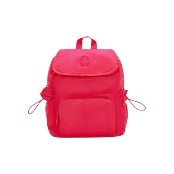 Kipling Polyester Backpack Medium Size Women's Simple Rose Pink/Simple Beige/Simple Black