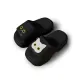 B3235-1 Black, Platform Black White Cat Slide Slipper