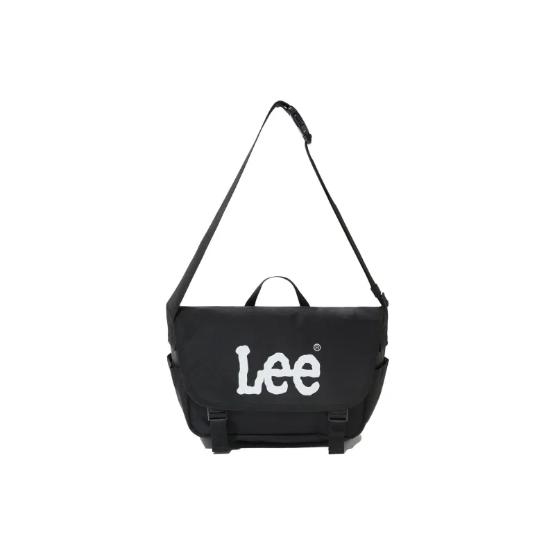 Lee Polyester Messenger Bag, Shoulder Bag Unisex Black-0