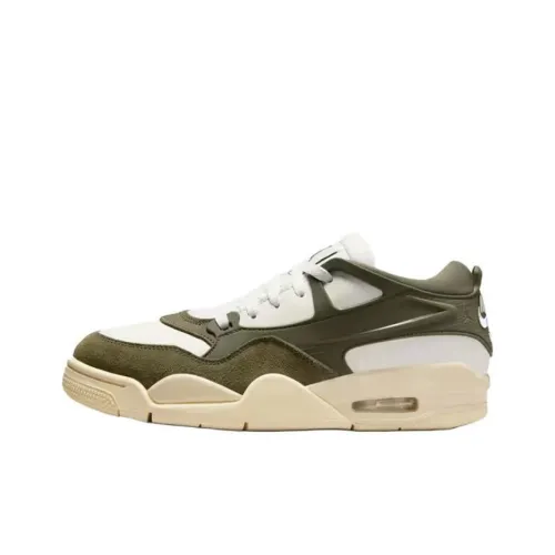 Jordan Air Jordan 4 Anti Slip Wear Resistant Low Top Vintage Basketball Shoes Women's White Green