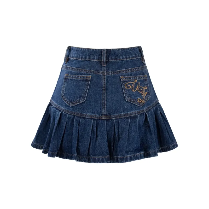 UNIFREE Denim Short Skirts Women's Blue-1