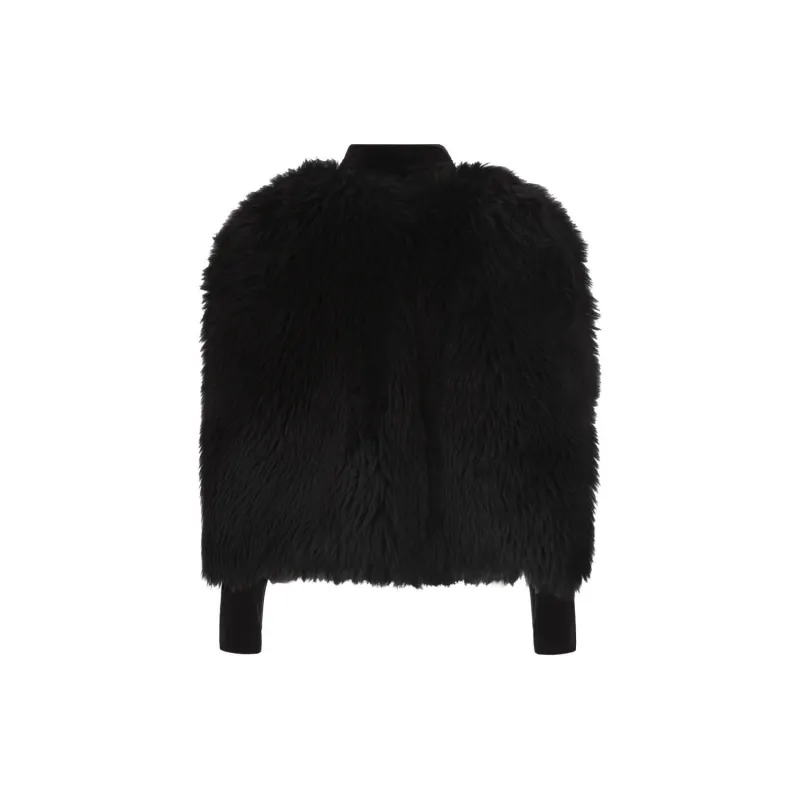 EMPORIO ARMANI Velvet feel Coat Women's Black-1