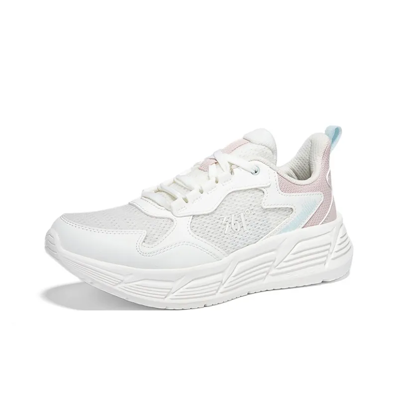 361° Cushioning Breathable Lightweight Low-Top Casual Running Shoes Women's Feather White Fresh Pink-2