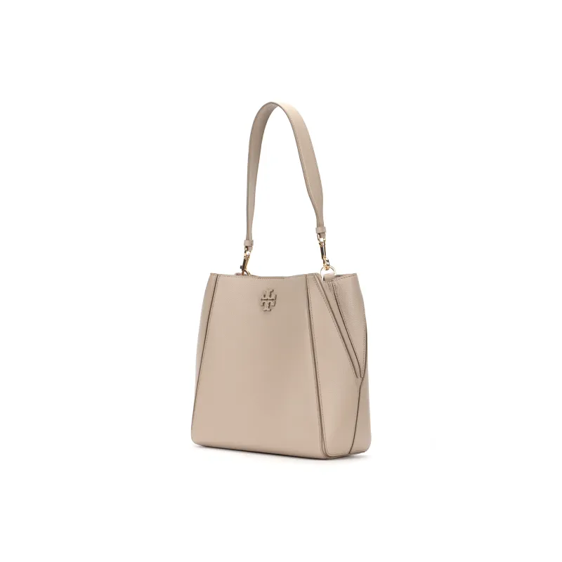 TORY BURCH McGraw Litchi Grain Leather Bucket Bags Shoulder Bag Crossbody Bag Handbag Women's Terracotta Grey-1