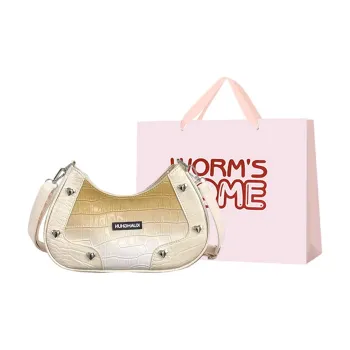 Worm's Home Artificial Leather Crossbody Bag Women's Gradient Yellow