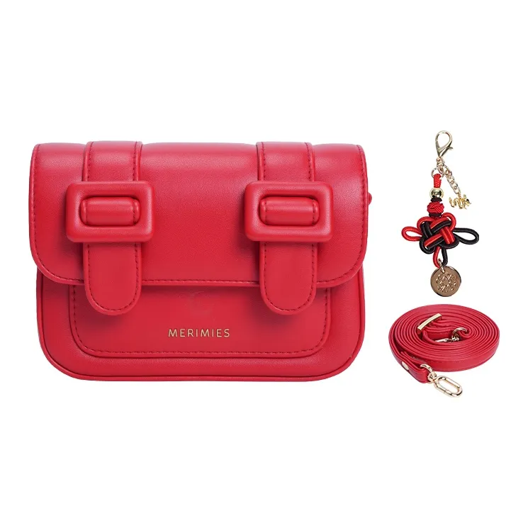 MERIMIES PU Satchel Bag, Shoulder Bag, Crossbody Bag Women's Dragon Chinese Red Passionate Chant Red-1