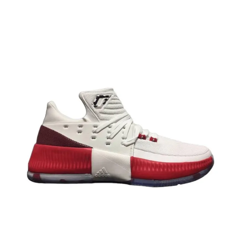 Adidas D Lillard 3 Anti Slip Wear Resistant Mid Top Basketball Shoes Men's White-1