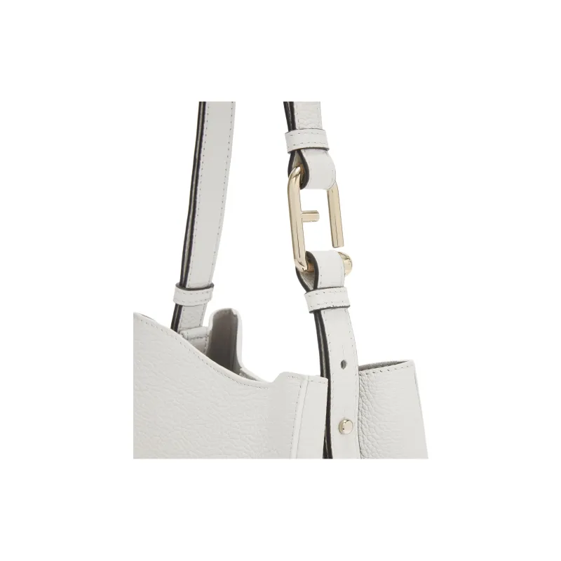 Furla Textured Calfskin Bucket Bags Shoulder Bags Mini Women's White-3