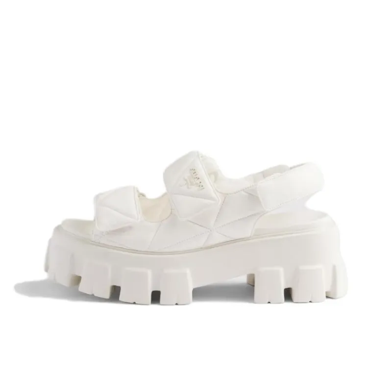PRADA Monolith One Strap Sandals 5.5cm Women's White-0
