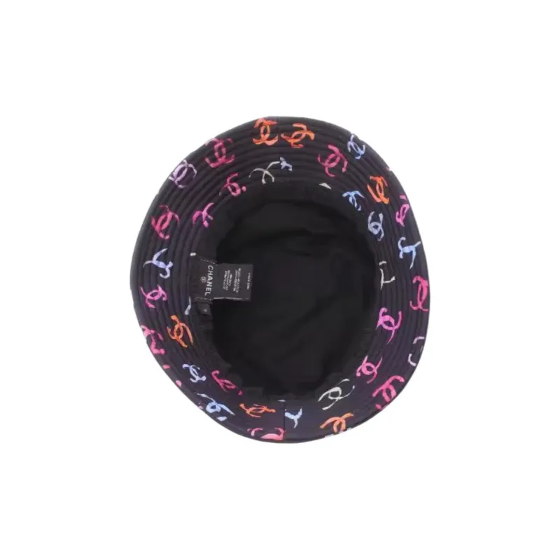 CHANEL Cotton Bucket Hats Women's Black-2