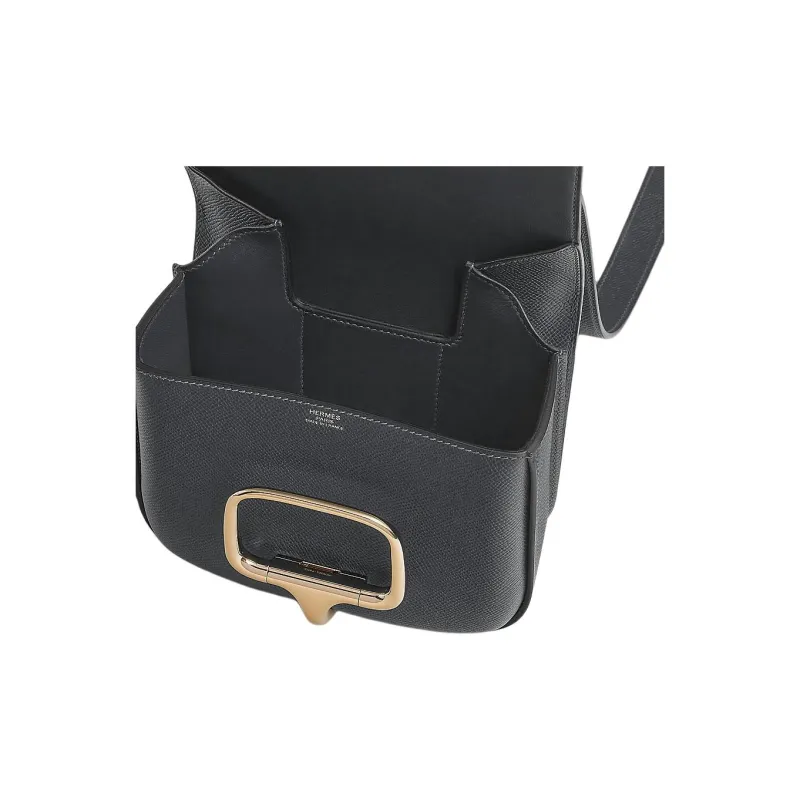 HERMES Della Cavalleria Epsom Calfskin Shoulder Bag Crossbody Bag Mini Women's 85 Ardoise Slate Gray-4