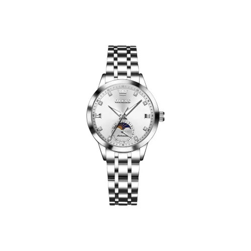 OLEVS Wisdom Series Mechanical Movement Stainless Steel Watchband Watch Women's Watch White Dial