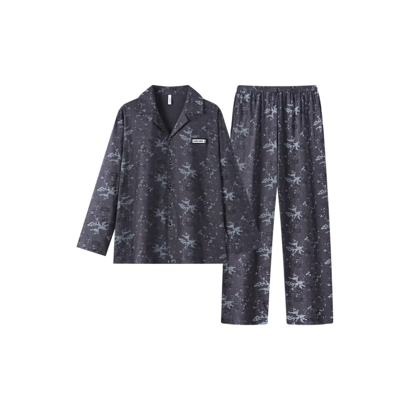 Gongdie Pajama Set Men's Dark Gray-0