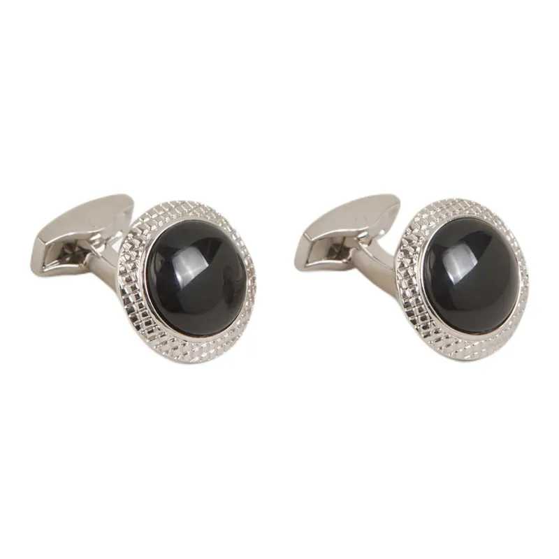 TATEOSSIAN Engraved Onyx Cufflinks-1