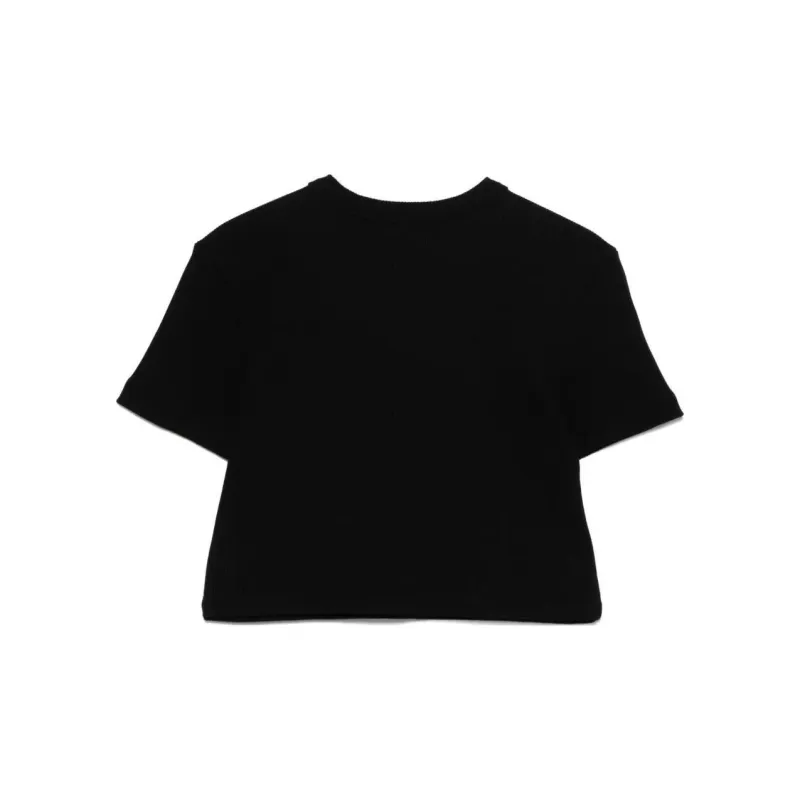 GCDS Logo embroidered Cropped T shirt-1