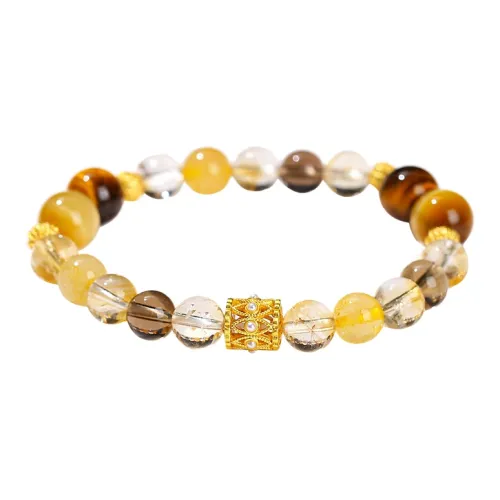 ZHOU LIU FU Red String Beaded Bracelet White Jade Womens