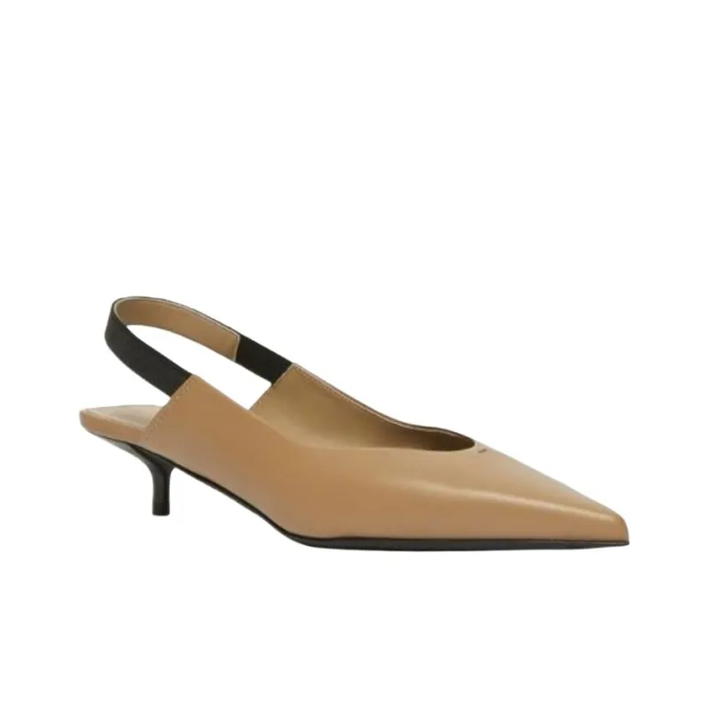 MaxMara Slingy Slim Heel High Heels 3.5cm Women's Beige-2