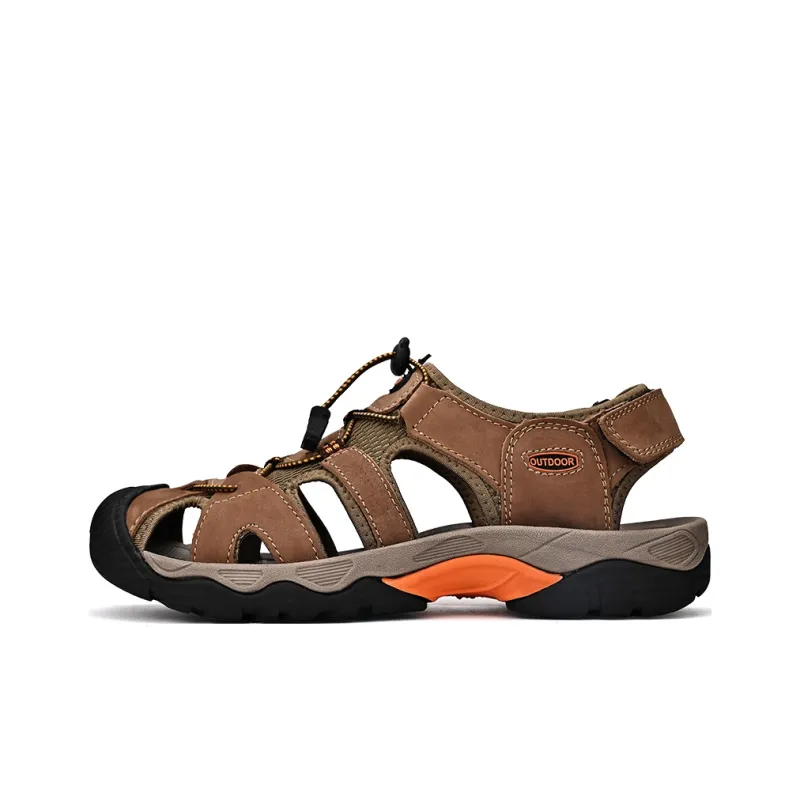 Kuding Beach Sandals Men Gold/Brown/Green/Dark Blue/Gray/Black-4