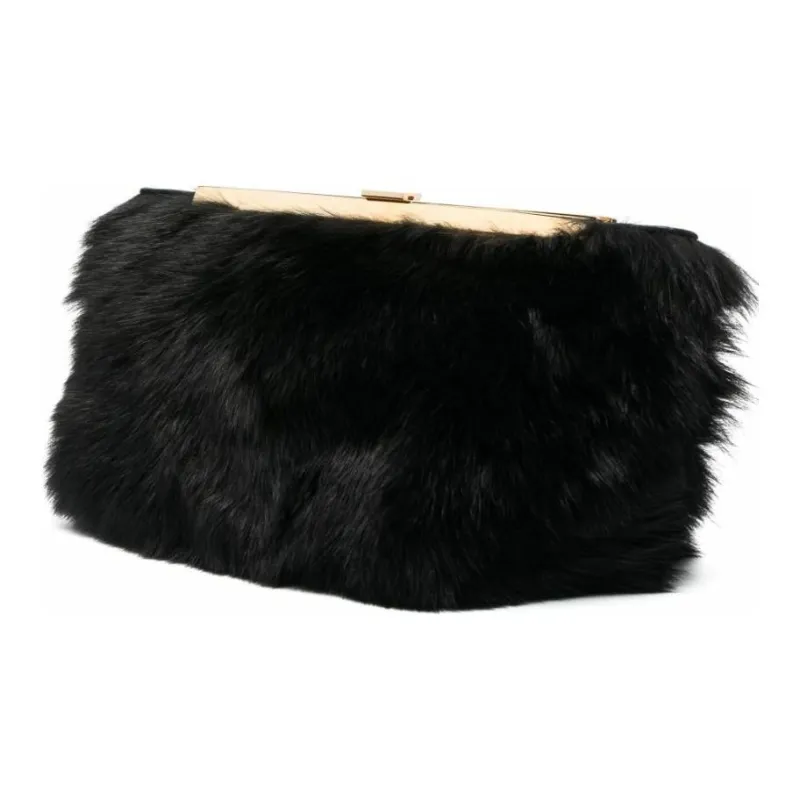 KHAITE Sheepskin Clutch Women's Black-1