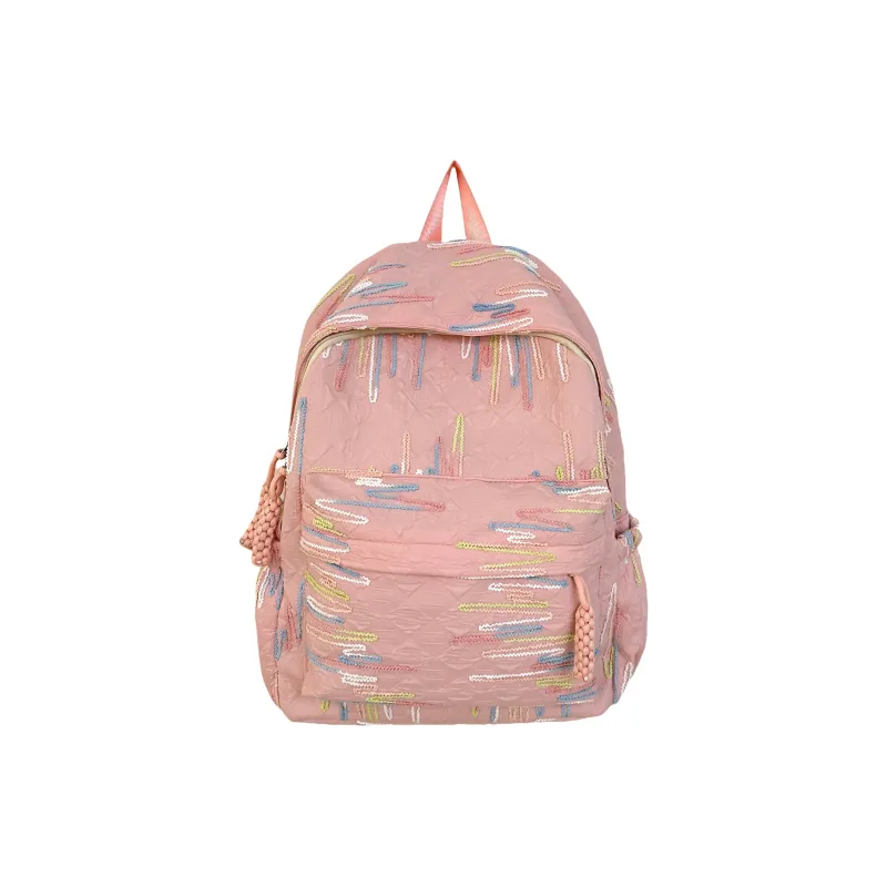 URBAN FOREST Nylon Backpack Regular Unisex Ecru/Black/Violet/Pink-11