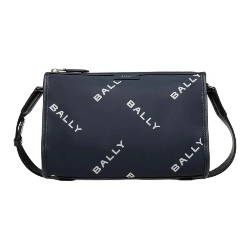 BALLY Nylon Fabric Messenger Bag Shoulder Bag Crossbody Bag Small Size Men's Blue-0